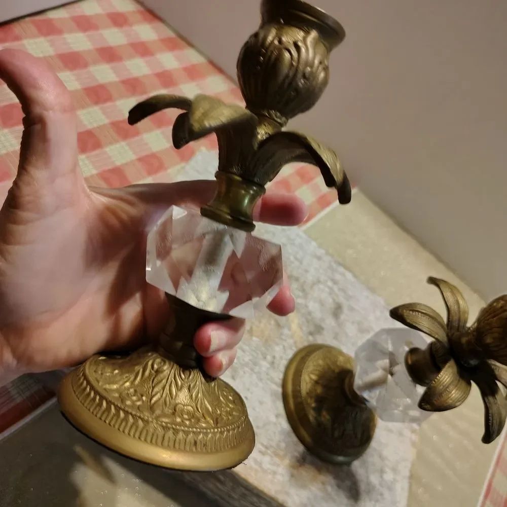 Gold and Crystal Candle Holders